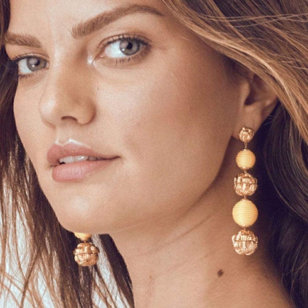 For Love and Lemons: Ball Drop Earrings, Canary Yellow